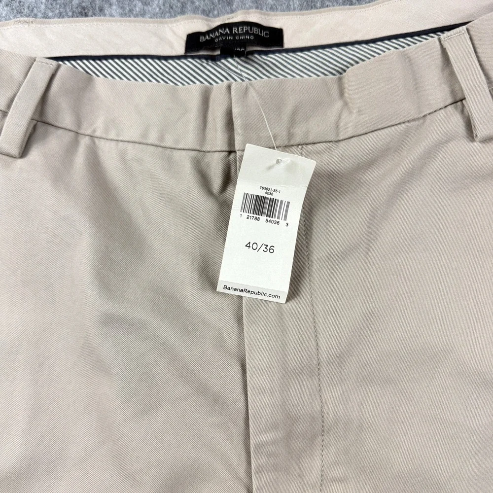 Banana Republic Gavin Chino‎ Pants Mens 40x36 Khaki Tan Straight Leg New NWT